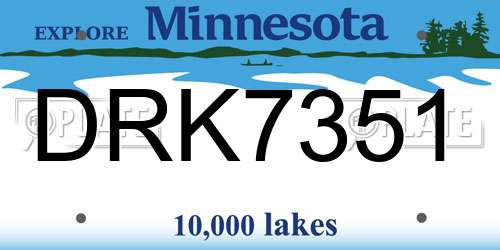 DRK7351 Minnesota License Plate