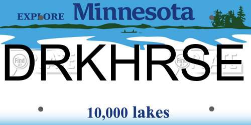 DRKHRSE Minnesota License Plate
