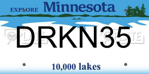 DRKN35 Minnesota License Plate