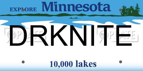 DRKNITE Minnesota License Plate
