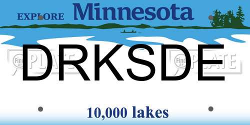 DRKSDE Minnesota License Plate
