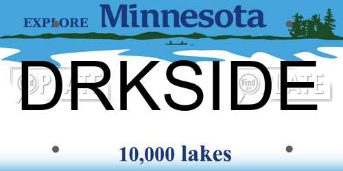 DRKSIDE Minnesota License Plate
