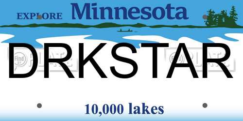 DRKSTAR Minnesota License Plate