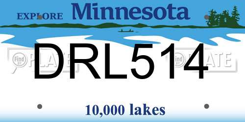 DRL514 Minnesota License Plate
