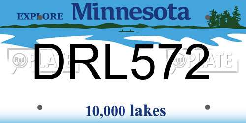 DRL572 Minnesota License Plate