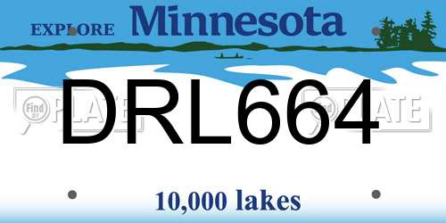 DRL664 Minnesota License Plate