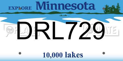DRL729 Minnesota License Plate
