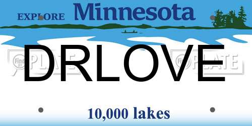 DRLOVE Minnesota License Plate