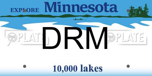 DRM Minnesota License Plate