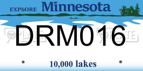 DRM016 Minnesota License Plate