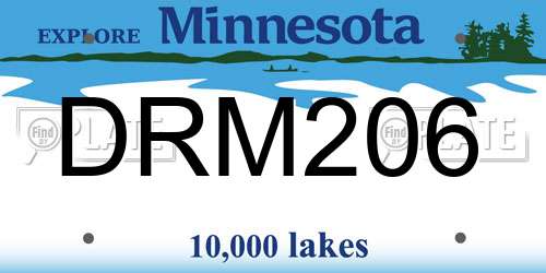 DRM206 Minnesota License Plate