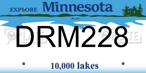 DRM228 Minnesota License Plate
