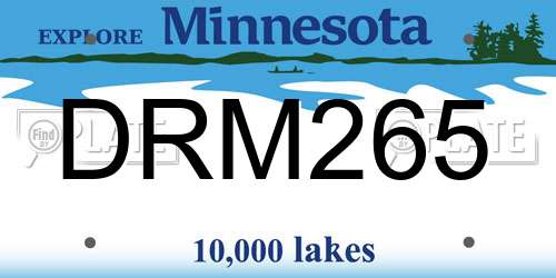 DRM265 Minnesota License Plate