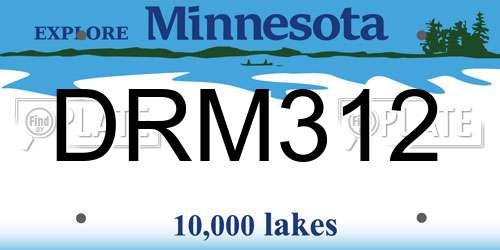 DRM312 Minnesota License Plate