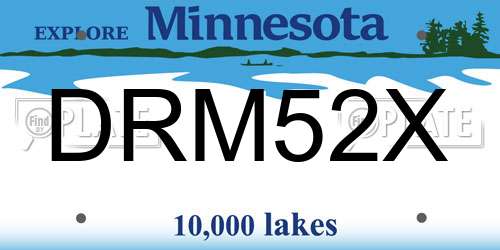 DRM52X Minnesota License Plate