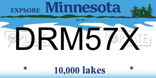 DRM57X Minnesota License Plate