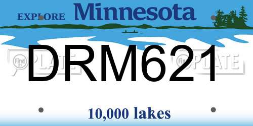 DRM621 Minnesota License Plate