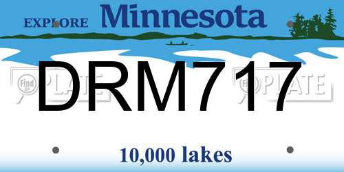 DRM717 Minnesota License Plate