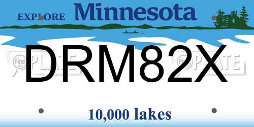 DRM82X Minnesota License Plate