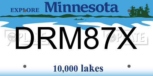 DRM87X Minnesota License Plate