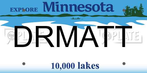 DRMATT Minnesota License Plate