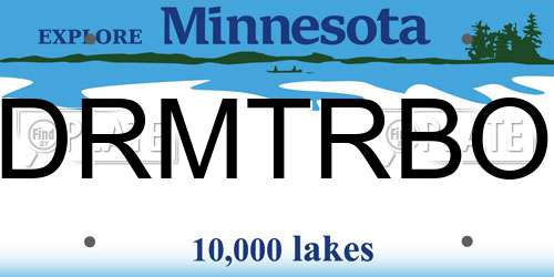 DRMTRBO Minnesota License Plate