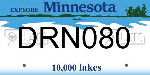 DRN080 Minnesota License Plate