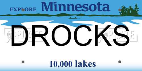 DROCKS Minnesota License Plate