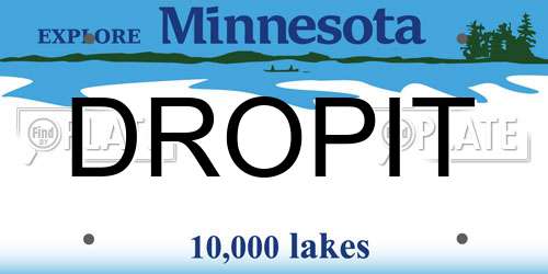 DROPIT Minnesota License Plate