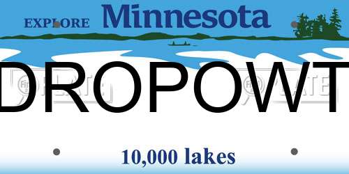 DROPOWT Minnesota License Plate