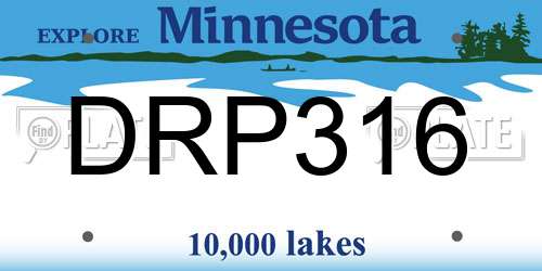 DRP316 Minnesota License Plate