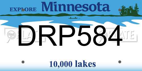 DRP584 Minnesota License Plate