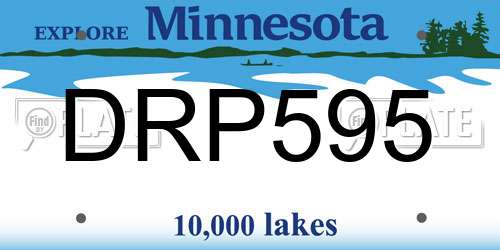 DRP595 Minnesota License Plate