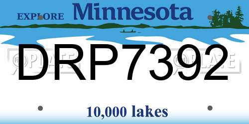 DRP7392 Minnesota License Plate