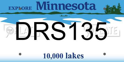 DRS135 Minnesota License Plate
