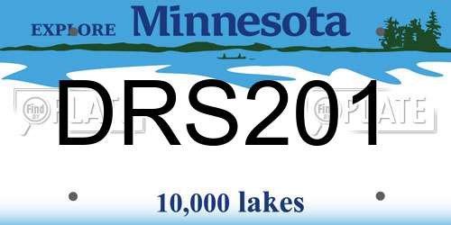 DRS201 Minnesota License Plate