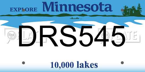DRS545 Minnesota License Plate