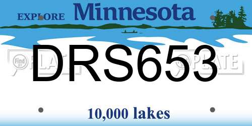 DRS653 Minnesota License Plate