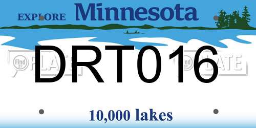 DRT016 Minnesota License Plate