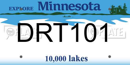 DRT101 Minnesota License Plate