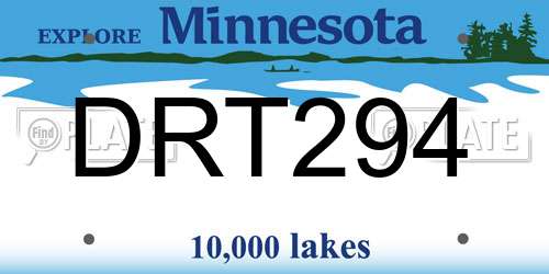 DRT294 Minnesota License Plate