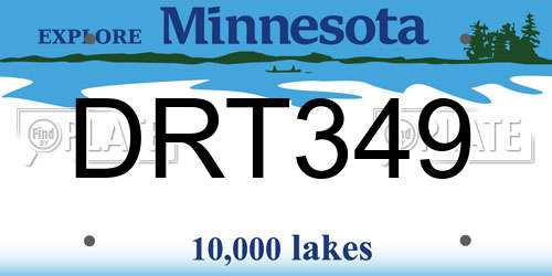 DRT349 Minnesota License Plate