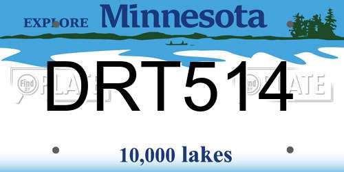 DRT514 Minnesota License Plate