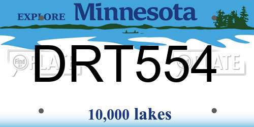 DRT554 Minnesota License Plate