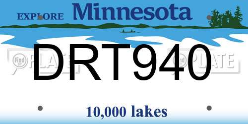 DRT940 Minnesota License Plate