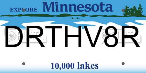DRTHV8R Minnesota License Plate
