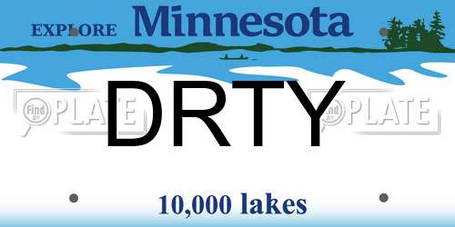 DRTY Minnesota License Plate