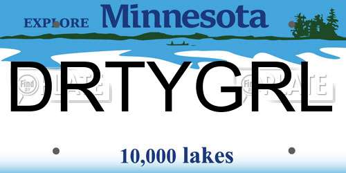 DRTYGRL Minnesota License Plate