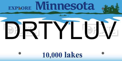 DRTYLUV Minnesota License Plate