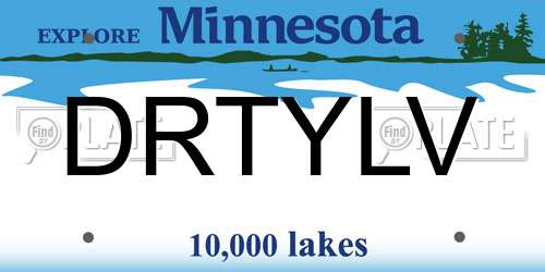 DRTYLV Minnesota License Plate